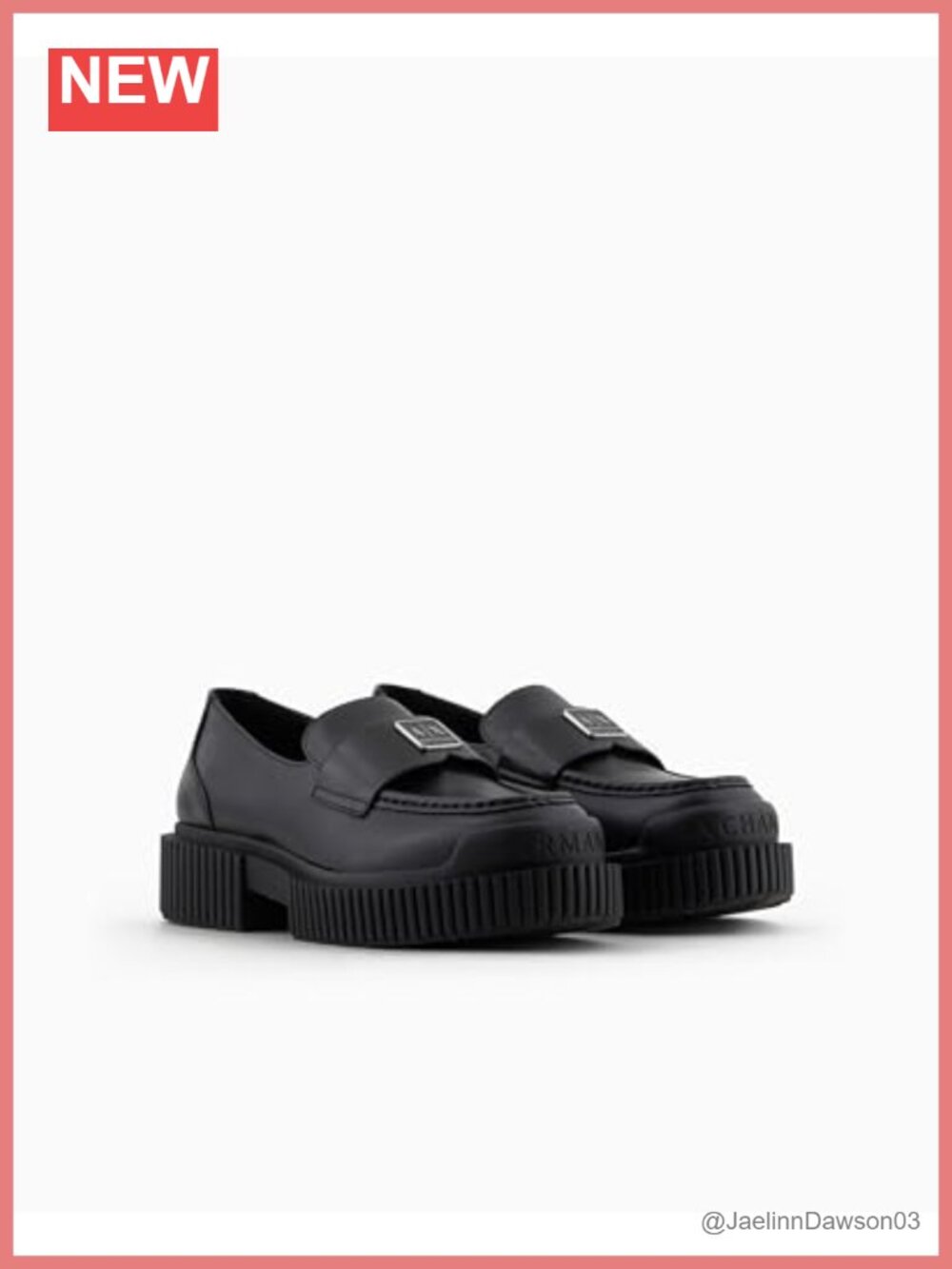 Leather Loafer Chunky Sole Square Toe Slip-On Dress Shoes Women's